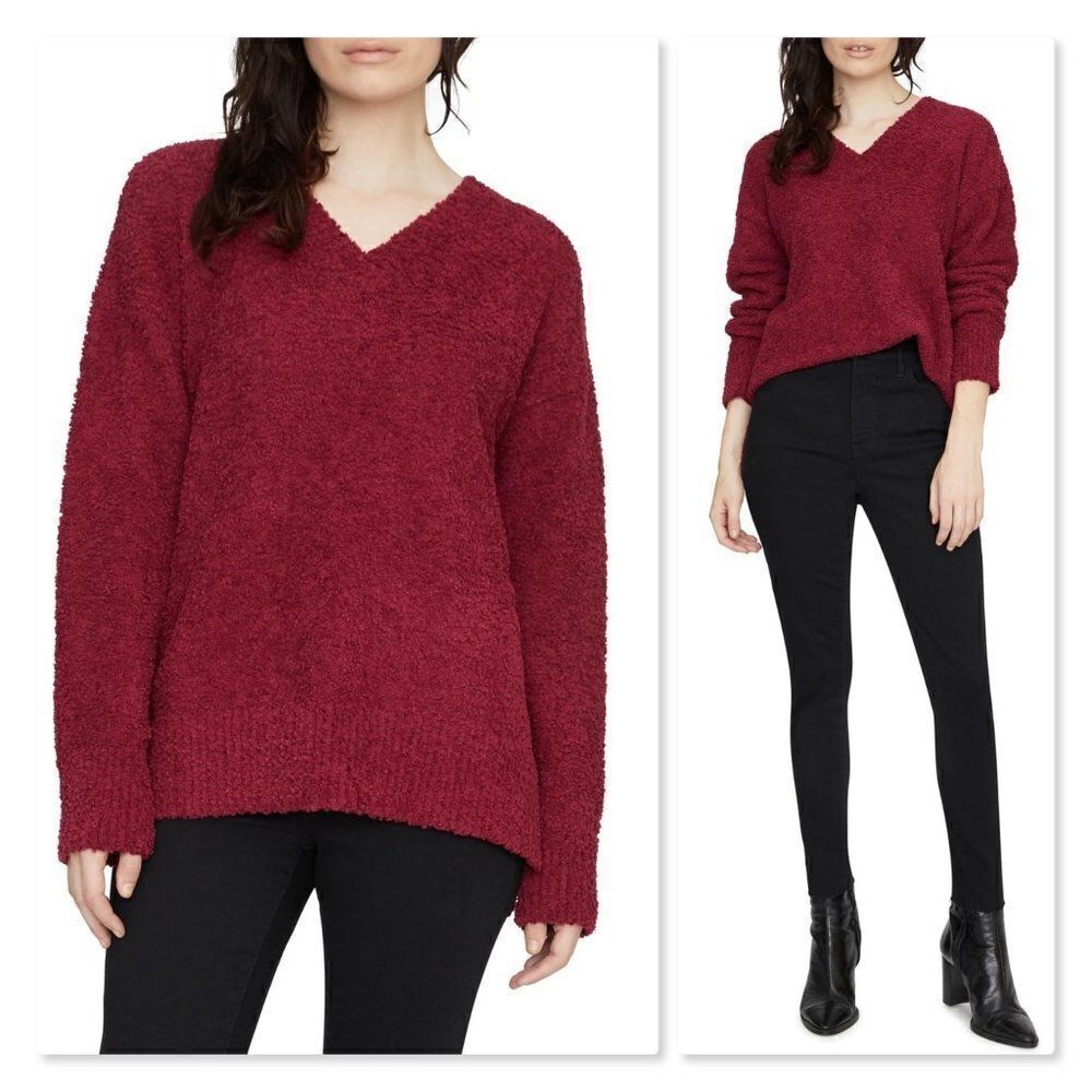 Sanctuary V-Neck Teddy Sweater sz XXL in Garnet